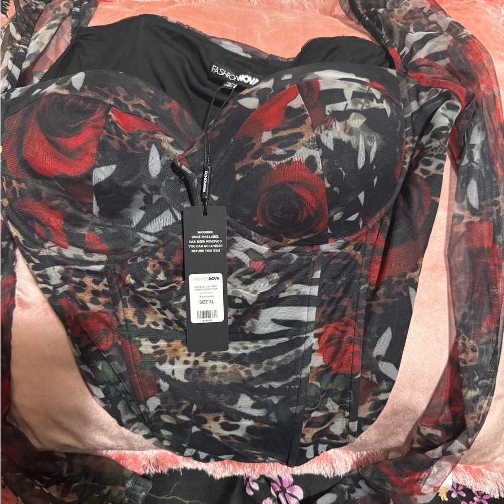 Fashion Nova Floral Corset Top